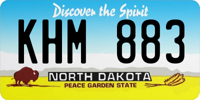 ND license plate KHM883