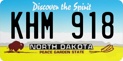 ND license plate KHM918