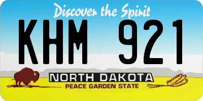 ND license plate KHM921