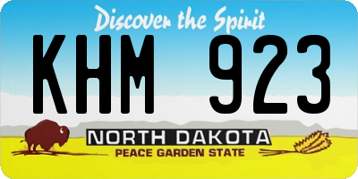 ND license plate KHM923