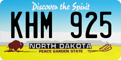 ND license plate KHM925