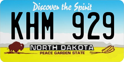 ND license plate KHM929