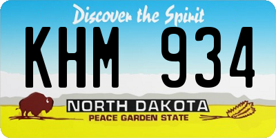 ND license plate KHM934