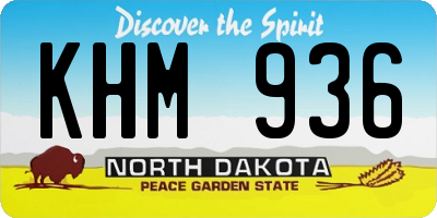 ND license plate KHM936