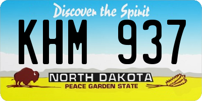 ND license plate KHM937