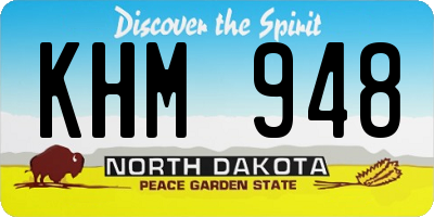 ND license plate KHM948