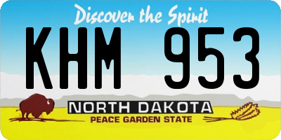ND license plate KHM953