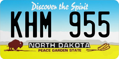 ND license plate KHM955