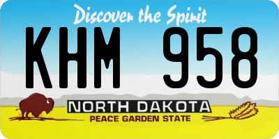 ND license plate KHM958