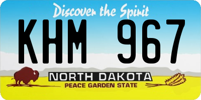 ND license plate KHM967