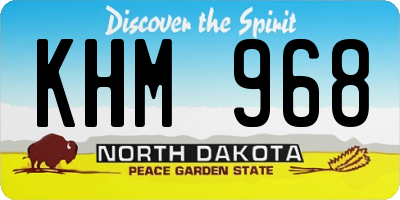 ND license plate KHM968
