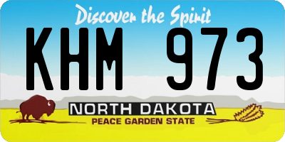 ND license plate KHM973