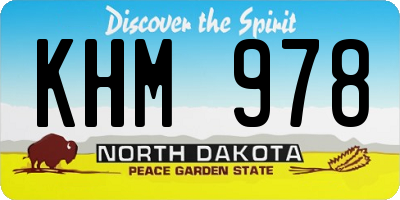 ND license plate KHM978