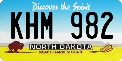 ND license plate KHM982