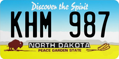 ND license plate KHM987