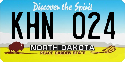ND license plate KHN024