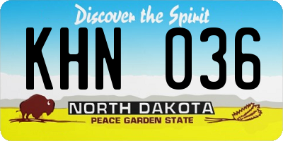 ND license plate KHN036