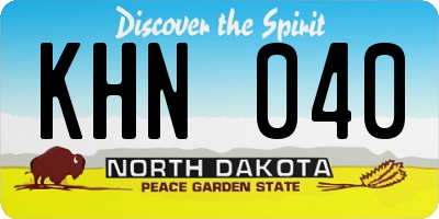ND license plate KHN040