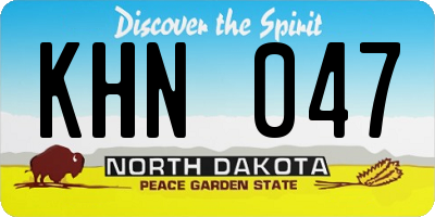 ND license plate KHN047