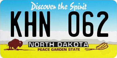 ND license plate KHN062