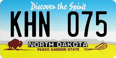 ND license plate KHN075