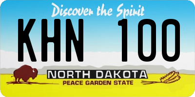 ND license plate KHN100