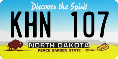 ND license plate KHN107