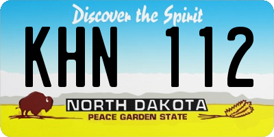 ND license plate KHN112