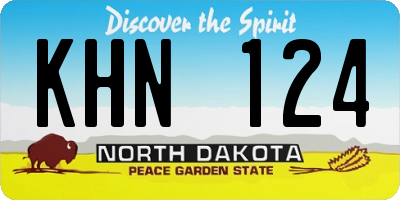 ND license plate KHN124
