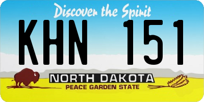 ND license plate KHN151