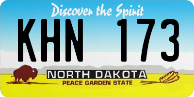 ND license plate KHN173