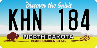 ND license plate KHN184