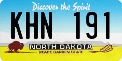ND license plate KHN191