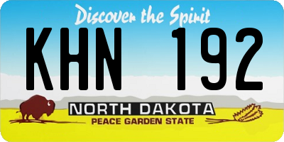 ND license plate KHN192