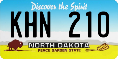 ND license plate KHN210