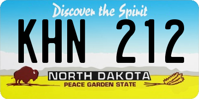 ND license plate KHN212