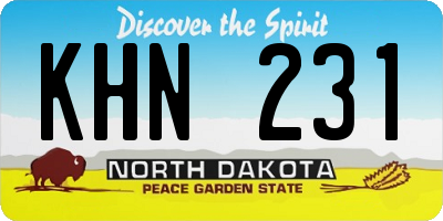 ND license plate KHN231