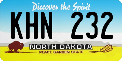 ND license plate KHN232