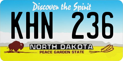 ND license plate KHN236