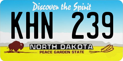 ND license plate KHN239