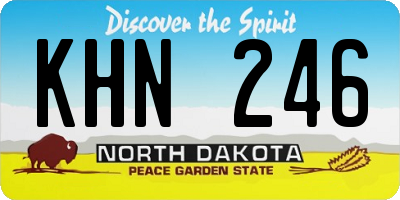 ND license plate KHN246