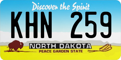 ND license plate KHN259