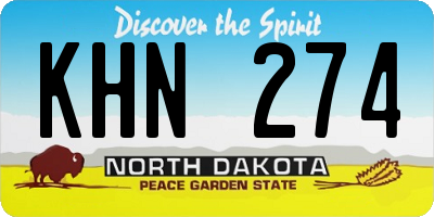 ND license plate KHN274