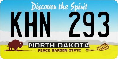 ND license plate KHN293