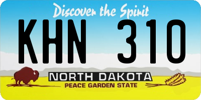 ND license plate KHN310