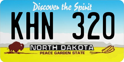 ND license plate KHN320