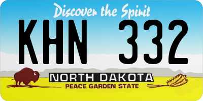 ND license plate KHN332
