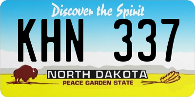ND license plate KHN337