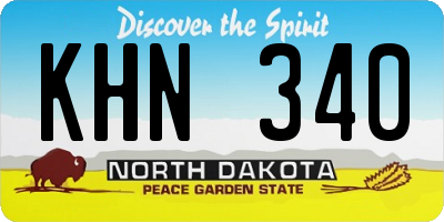 ND license plate KHN340