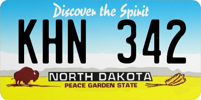 ND license plate KHN342